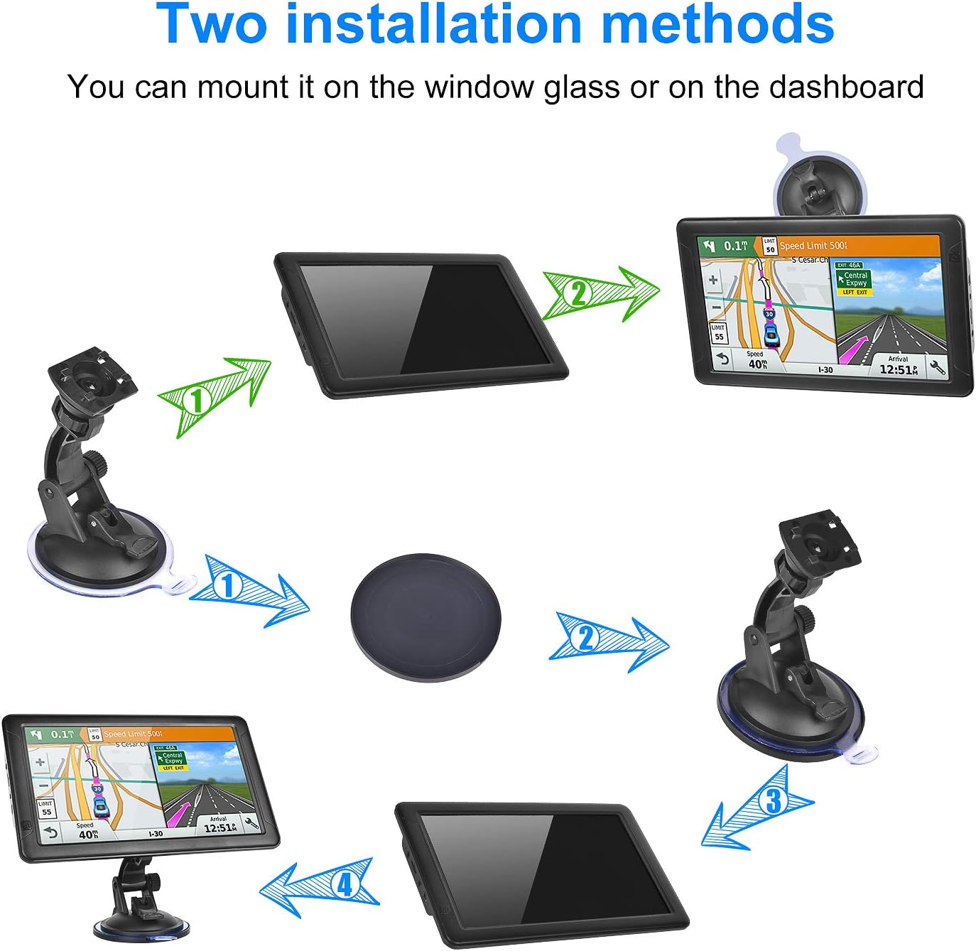 GPS Navigation for Car (9 Inch) Slimline Touch Screen Real Voice Direction ,USA Edition 2025 (Free Lifetime Updates) Turn-by-Turn Voice and Lane Guidance, Speed and Red Light Warning (American Brand)
