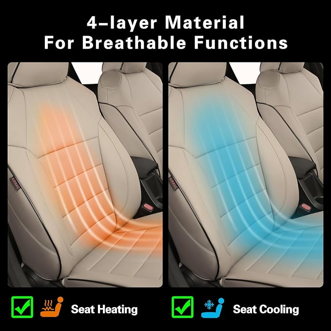 EKR Rav4 Seat Covers Custom Fit for Toyota Rav4 2019 2020 2021 2022 2023 2024 2025 LE,XLE,XLE Premium,Limited, Leather Truck Seat Cover Full Set for SUV,Faux Leather(Beige)