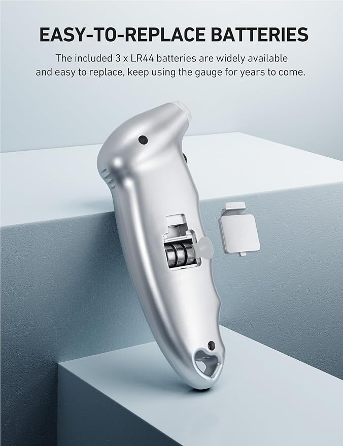 AstroAI Digital Tire Pressure Gauge 0-150PSI, Accurate in 0.1 Increments, Backlit LCD and Presta Valve Adaptor Included, 4 Units of Measurement for Car Truck Bicycle, Silver