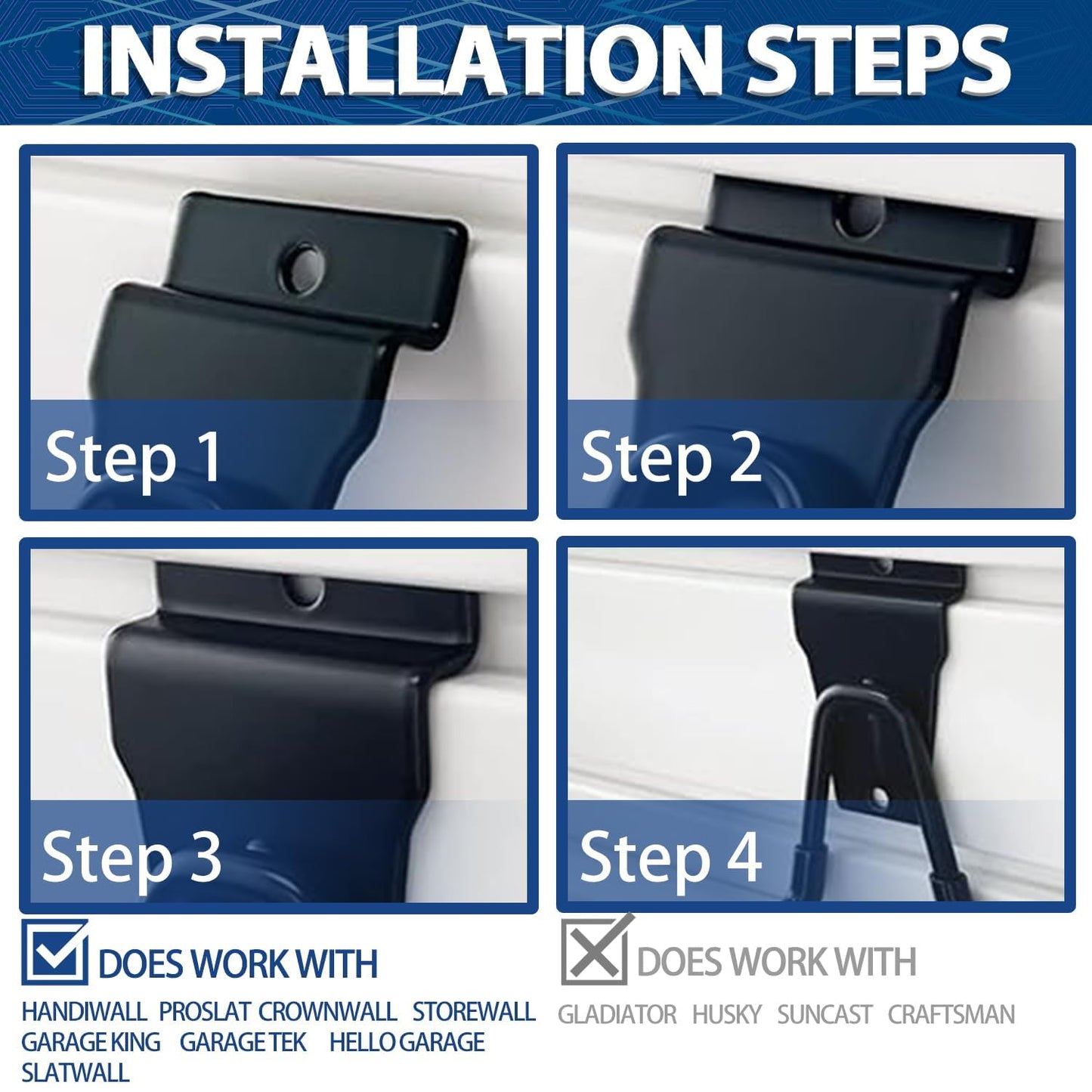 3-H Slatwall Accessories 20 Pack,Single and Double Slatwall Hooks & Hangers,Slat Wall Hanging Hooks Heavy Duty,Used as Proslat Accessories for Shop Retail Display with Garage Storage Wall Panel