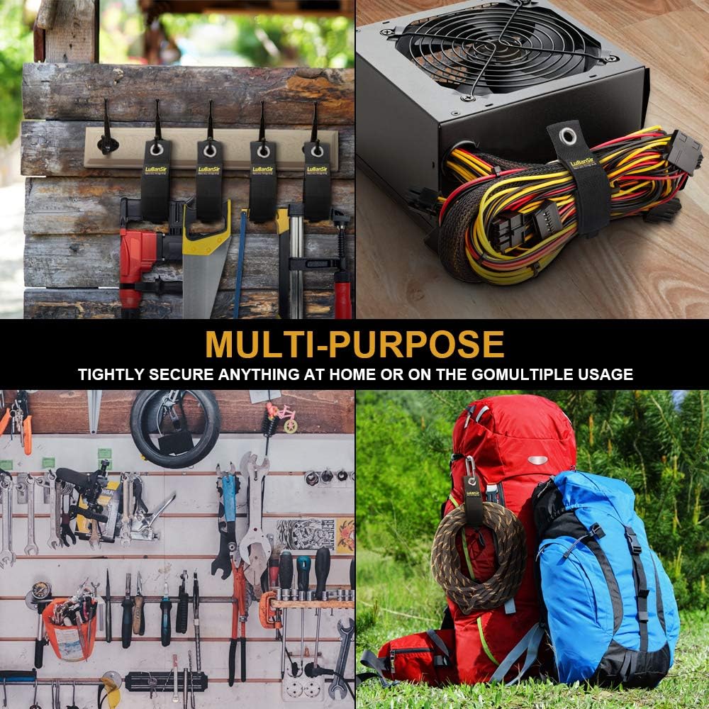 LuBanSir 9 Pack Extension Cord Holder, 17-Inch Extension Cord Storage Strap for Garage Organization and Storage