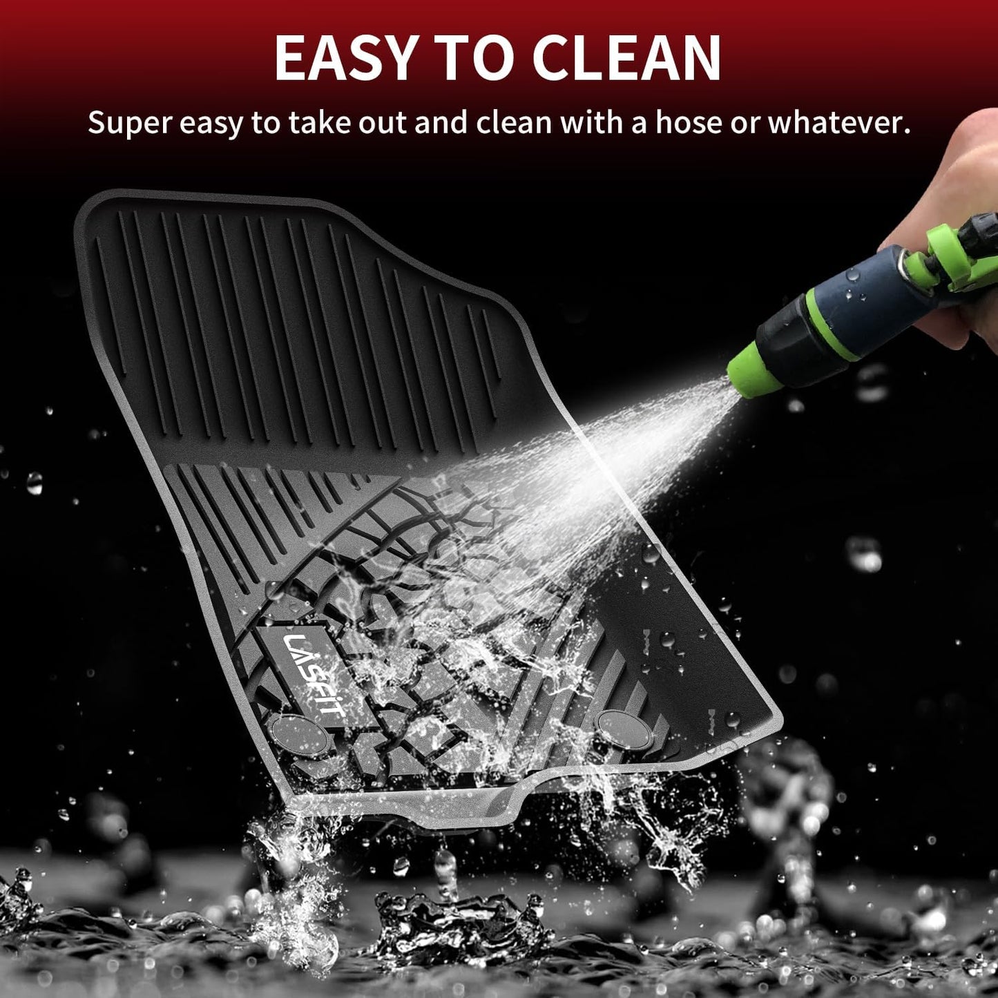 LASFIT Floor Mats for Jeep Wrangler JL 2018-2025 Unlimited 4 Door Gas/MHEV Type (Not Fit for JK or PHEV) All Weather TPE Custom Fit Car Mats Floor Liners 1st & 2nd Row, Black