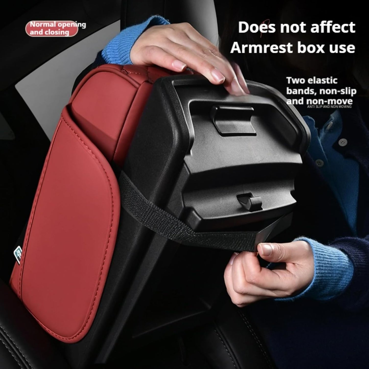 Center Console Cover Organizer, 5-In-1 Arm Rest Cover for Car with Cup Holder & Storage Pocket & Tissue Holder, Armrest Cover Cushion Pad, Grid, Beige