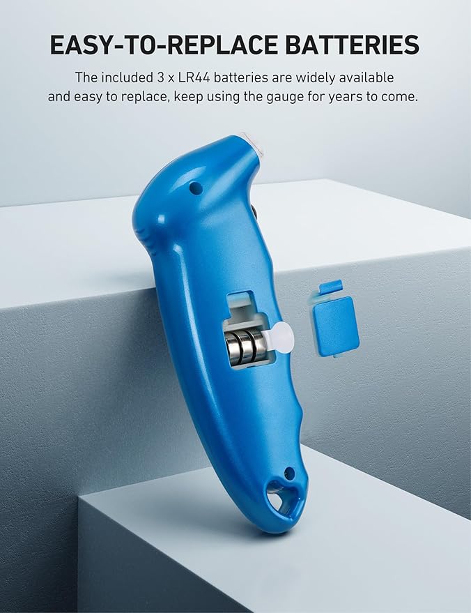 AstroAI Digital Tire Pressure Gauge 0-150PSI, Accurate in 0.1 Increments, Backlit LCD and Presta Valve Adaptor Included, 4 Units of Measurement for Car Truck Bicycle, Blue