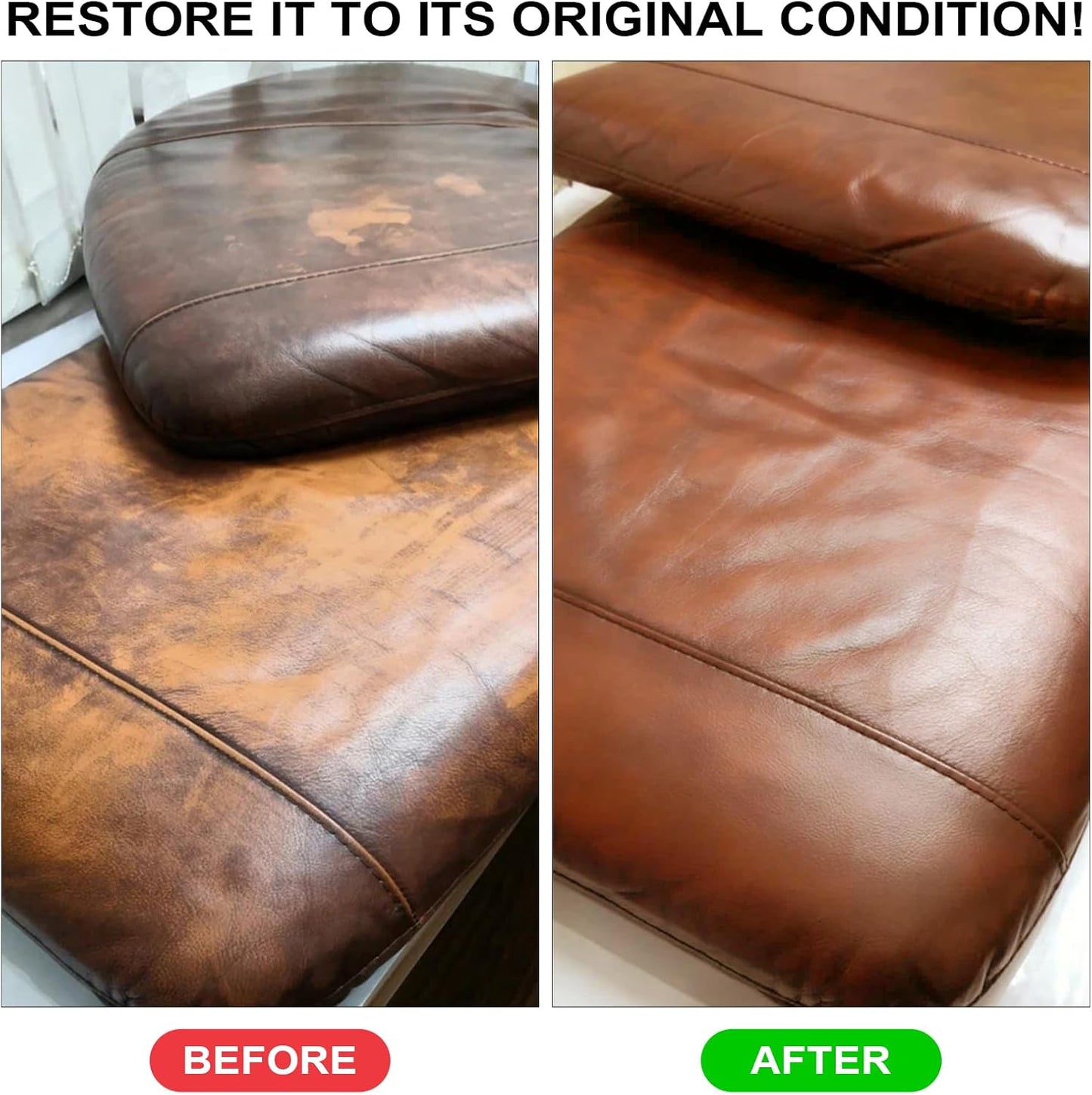 Leather Recoloring Balm,10oz Leather Color Restorer Leather Repair Kit for Furniture Car Leather Scratch Remover, Light Brown Leather Color Restorer for Couches,Leather Dye Paint for Faded