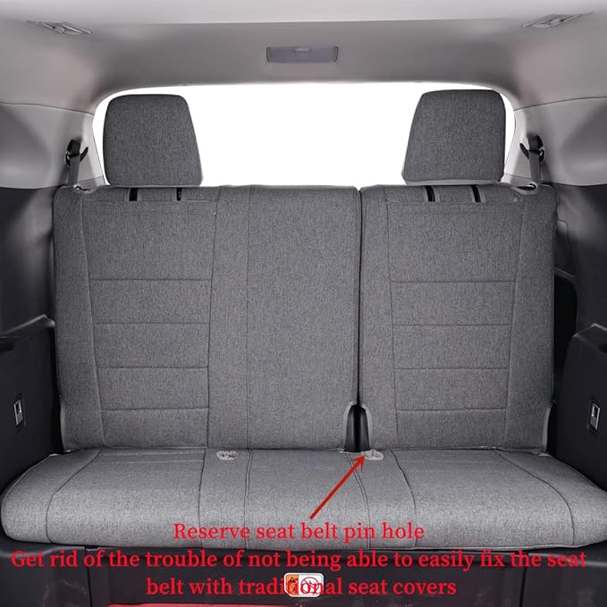coverdream 4Runner Seat Covers Custom Fit for 2010-2024 Toyota 4Runner (5-Seater,Two Row),Full Coverage Airbag Compatible Seat Protector (Full Set,Gray)