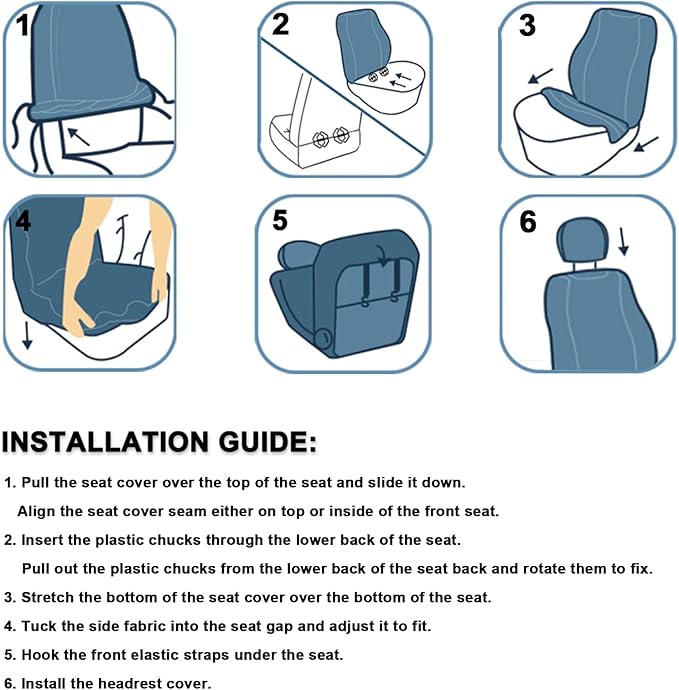 GIANT PANDA Fit Subaru Outback Forester Crosstrek Legacy Impreza Front Car Seat Cover, 3D Air Mesh Breathable Seat Protector(Grey+Black2-Pack)