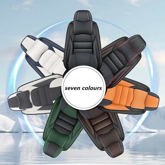 Car Seat Covers for GMC Sierra 1500/2500/3500 Denali SLT AT4 AT4X Base Seat Covers 2008-2025, Waterproof Premium Nappa Leather Seat Protectors(Luxury 2 Seats/Black&White)