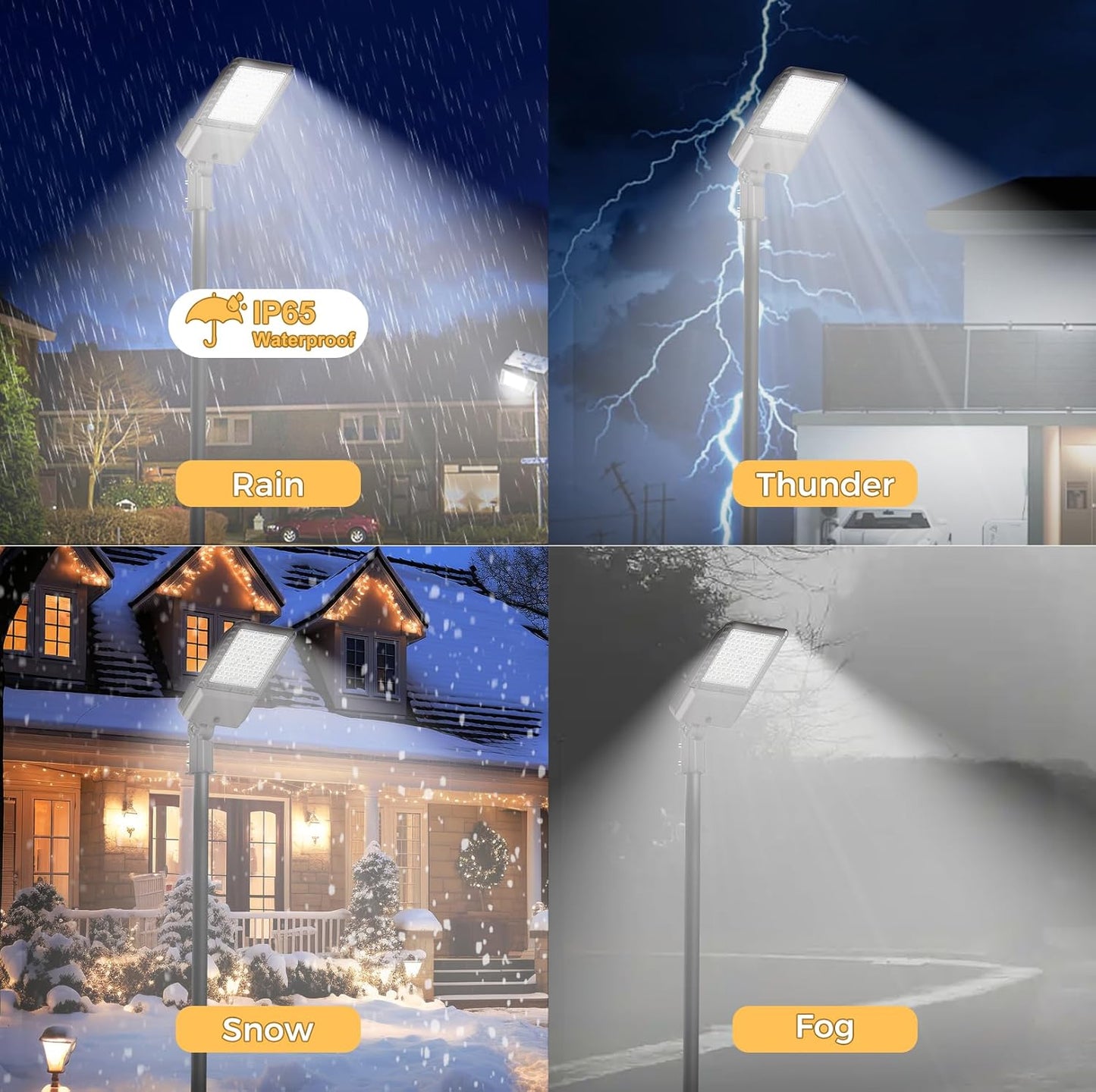 180W LED Parking Lot Lights Commercial Area Oudoor Lighting Street Light with Dusk to Dawn Photocell 32400Lm(180LM/W) 6000K IP65 Waterproof 100-277V for Driverway, Parking Lot 6 Pack