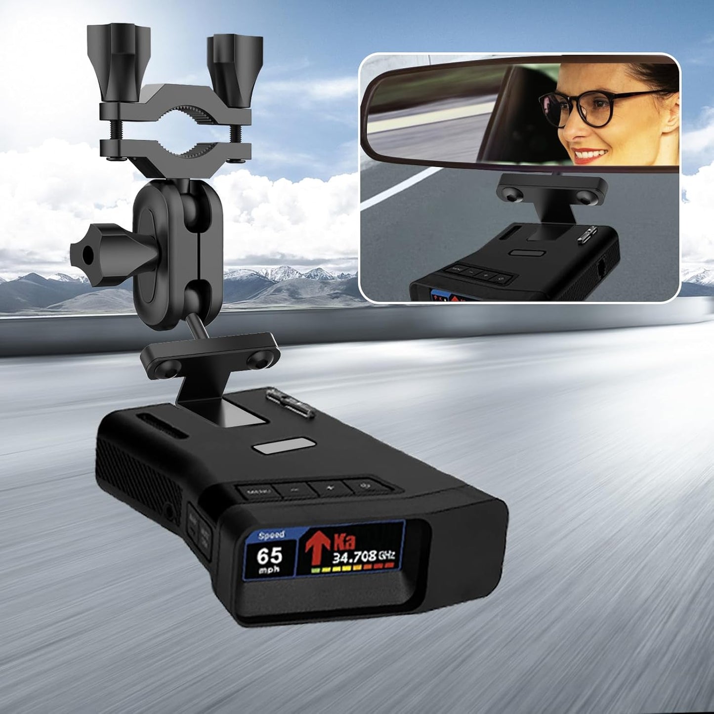 Car Rearview Mirror Radar Detector Mount,Suitable for Uniden R7 R8 R8w Radar Detectors,Rearview Mirror Rod Radar Mount,Not Applicable to Other Listed Models (Only for Uniden Radar Detector R7 R8)