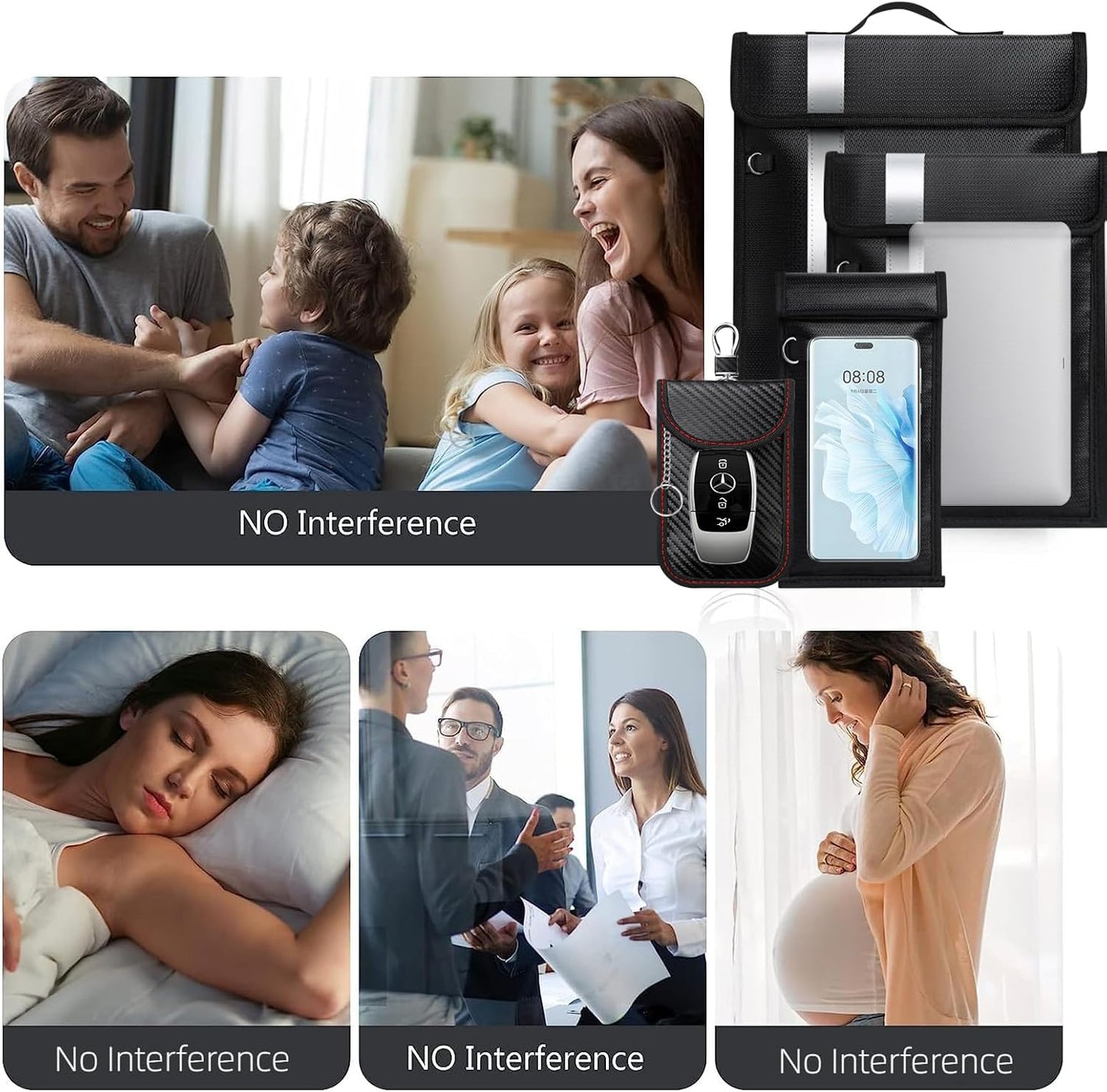 Faraday Bags,Anti-Tracking Faraday Bag For Phones&Laptops & Tablets & Car Keys,Fireproof & Waterproof EMP Bag,Faraday Cage With Handle