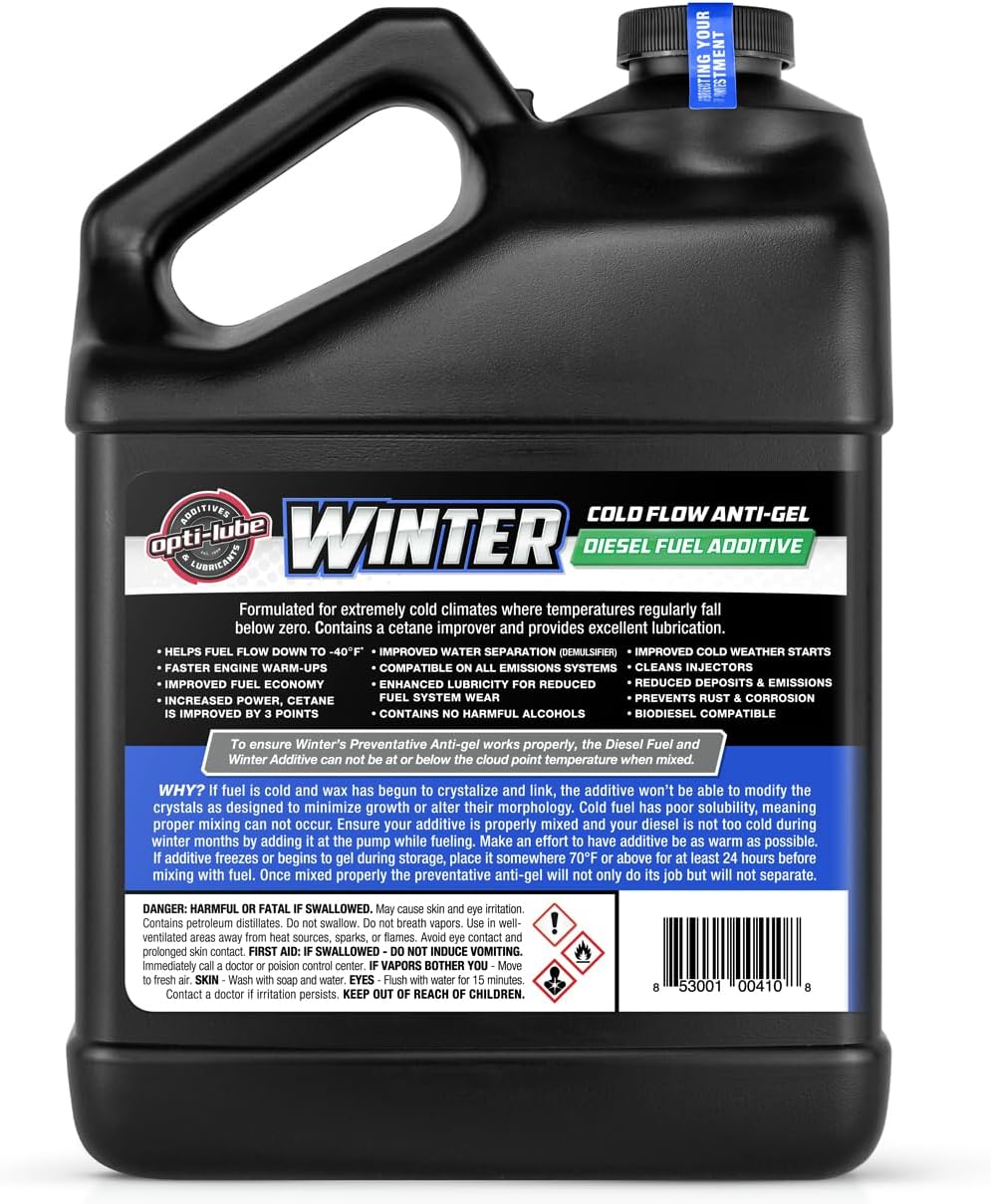 Opti-Lube Winter Formula Anti-Gel Diesel Fuel Additive: Gallon (1 Gallon (Treats 512 Gallons))