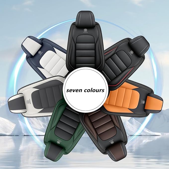 Car Seat Covers for GMC Sierra 1500/2500/3500 Denali SLT AT4 AT4X Base Seat Covers 2008-2025, Waterproof Premium Nappa Leather Seat Protectors(Standard 2 Seats/Black)