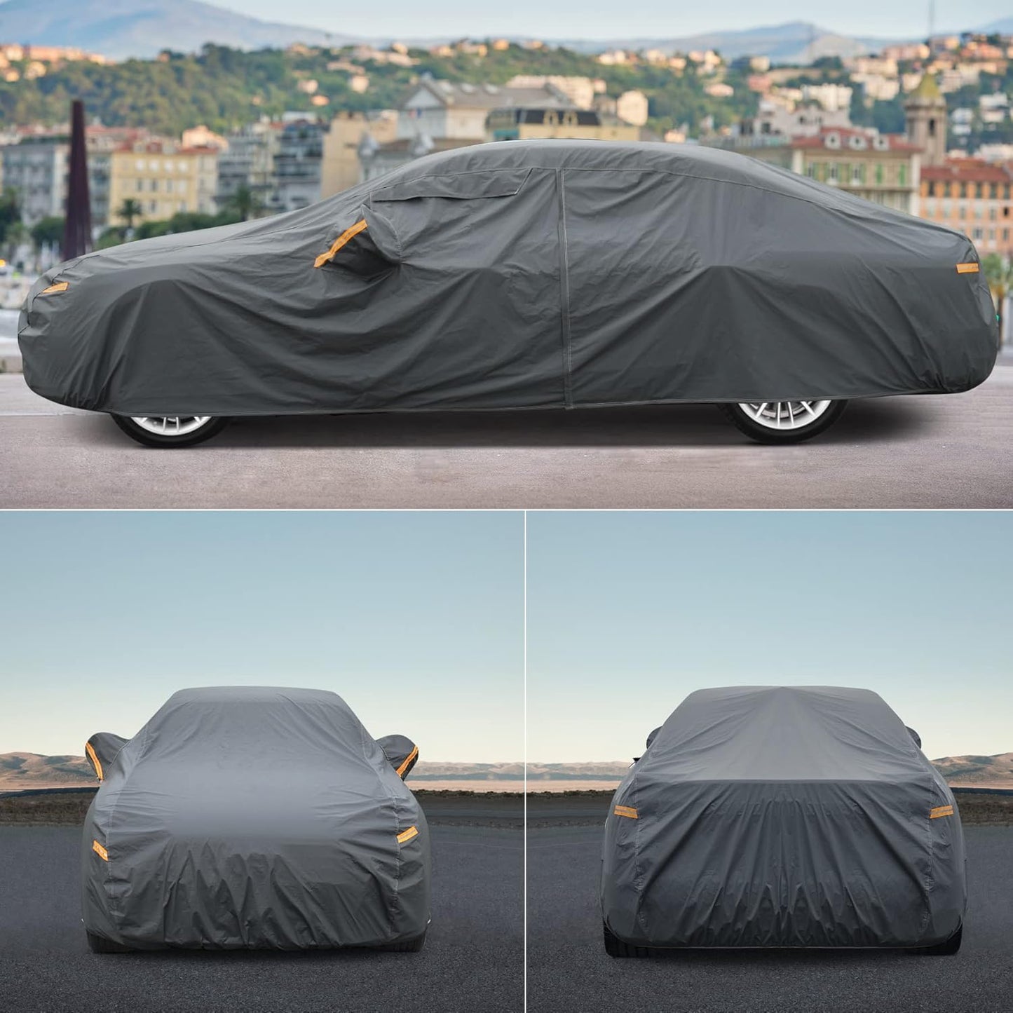 Premium Car Cover Custom Fit Chevrolet Tahoe (2007-2025), 16 Layers Heavy Duty Car Cover Waterproof All Weather with Zipper Door for Sun Rain Snow Dust Uv Protection