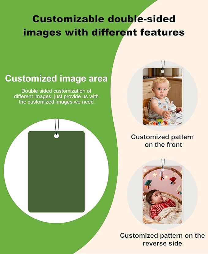 Personalized Double-Sided Custom Car Air Freshener - 100% Natural Material - Various Fragrance Types - Long-lasting Scent - Ideal for Car, Home, and Gifting