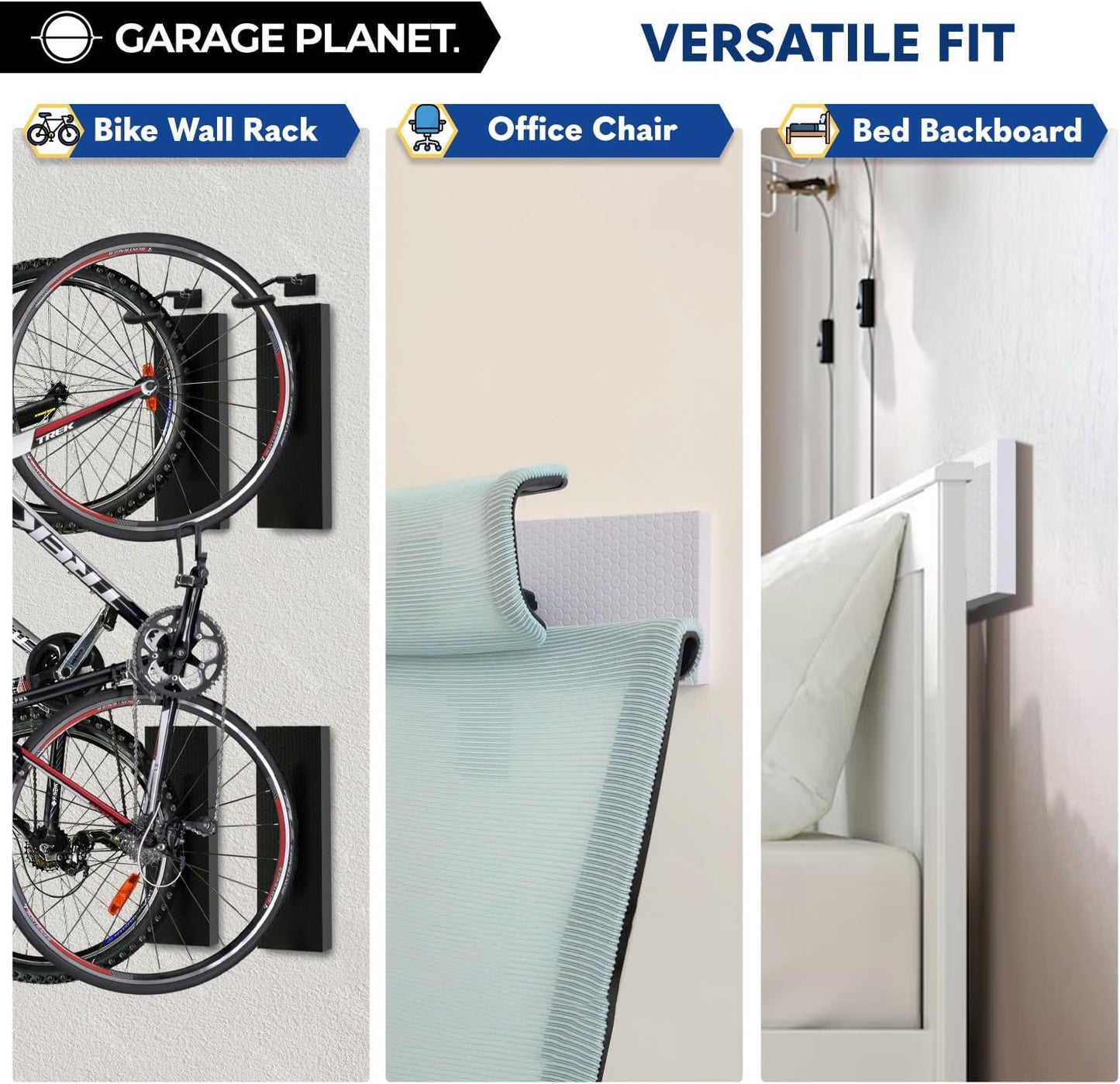 M2 Garage Wall Protector Car Door Wall Protector, Tool-Free, Designed in Australia (White, 4 Pack)