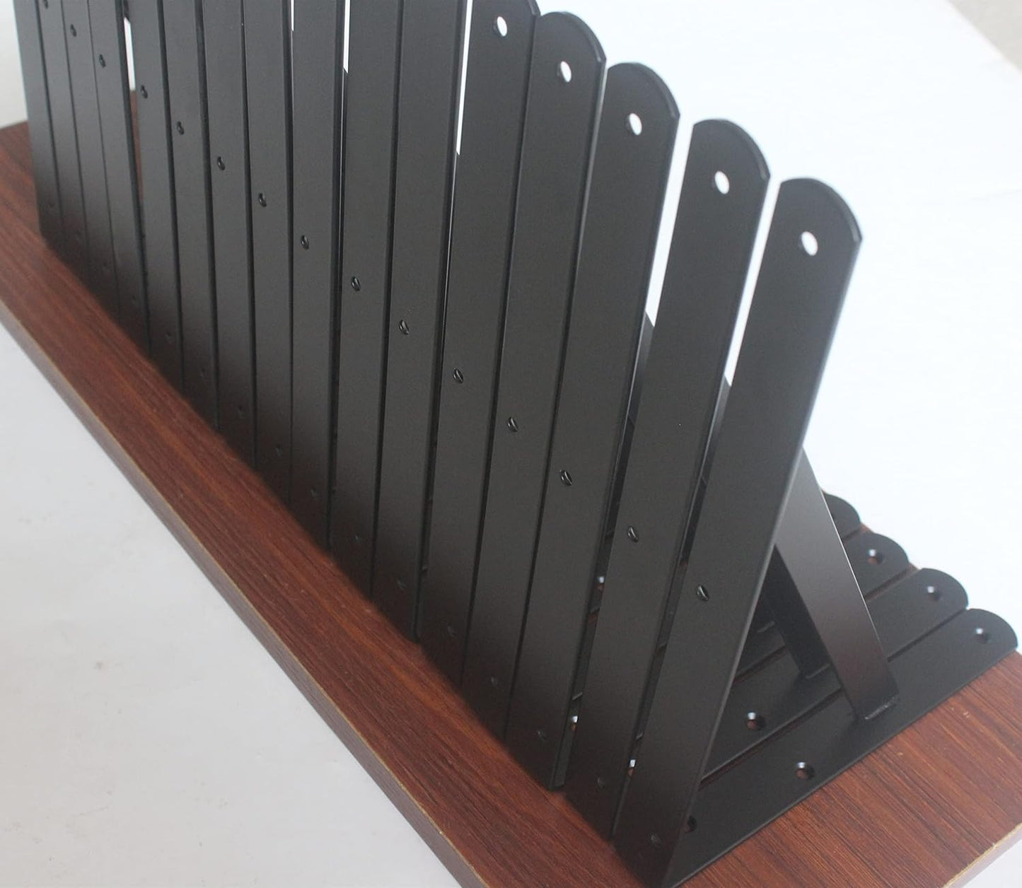 24 Pack L12 x H 8" Black Heavy Duty Shelf Brackets with Screws Metal Shelf Brackets Shelf Support Angle Brackets for Shelves L Brackets Heavy Duty Floating Shelf