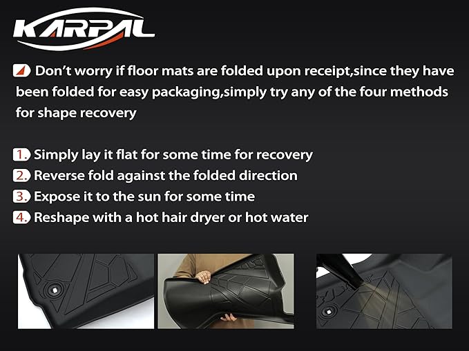 KARPAL Floor Mats Fit for 1999-2007 Ford F-250/ F-350/ F-450 Super Duty Crew Cab, Custom Fit All Weather TPE Ford Super Duty Accessories 1st & 2nd Row Car Floor Liners