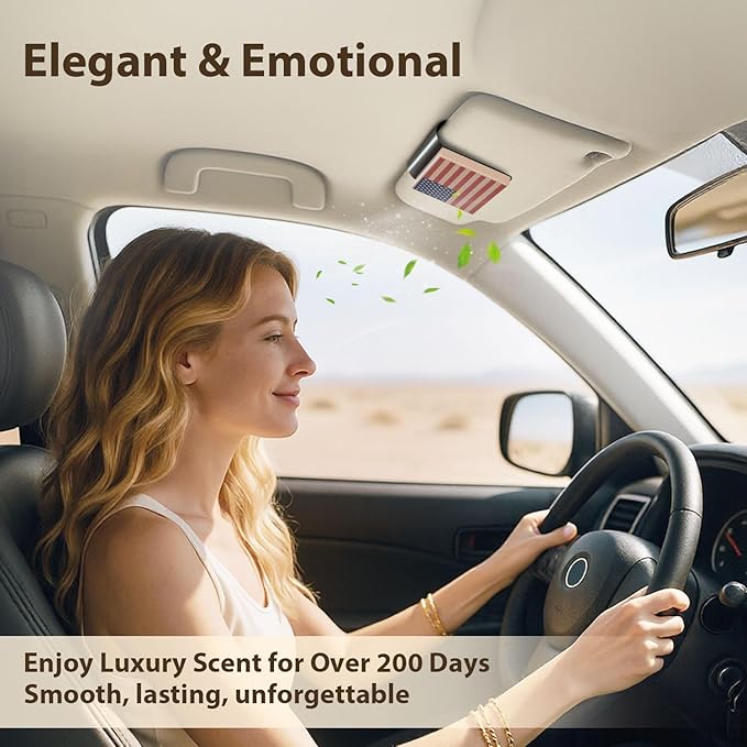 Car Freshener Car Air Diffuser for Sun Visor with Aroma Stone Magnet Clip â Luxurious Fragrance Oil Scentsâ Lasts 90 Days â Made in USA (0.34 FL Oz 3 PCS Set, Citrus Woody-Aroma Stone)