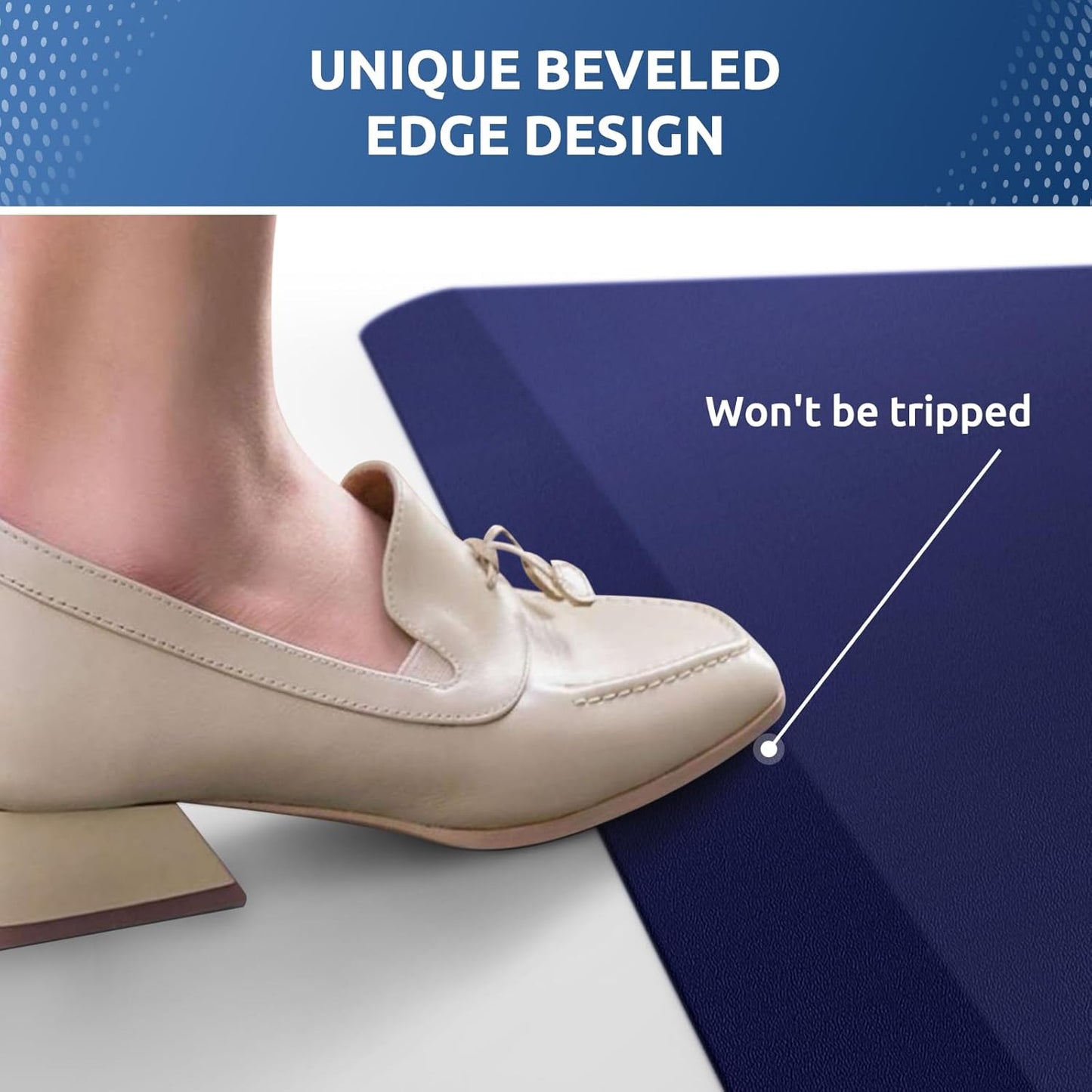 KitchenClouds Kitchen Mat Cushioned Anti Fatigue Rug 24"x70" Waterproof, Non Slip, Standing and Comfort Desk/Floor Mats for House Sink Office (Blue)