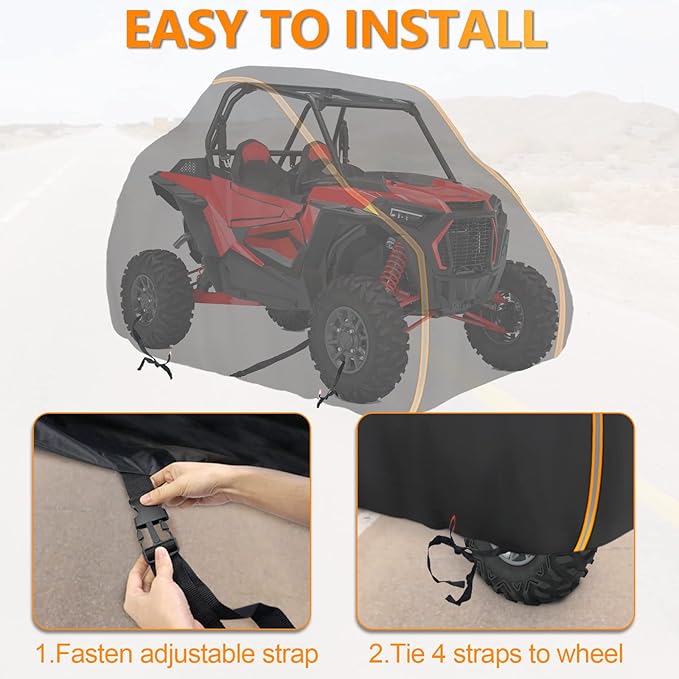 StarknightMT RZR UTV Cover 2-3 Seater - Waterproof 420D Heavy Duty Outdoor Storage Cover Compatible with Polaris RZR Ranger Commander Defender YXZ 1000R Rhino Pioneer Maverick Sport ZFORCE General