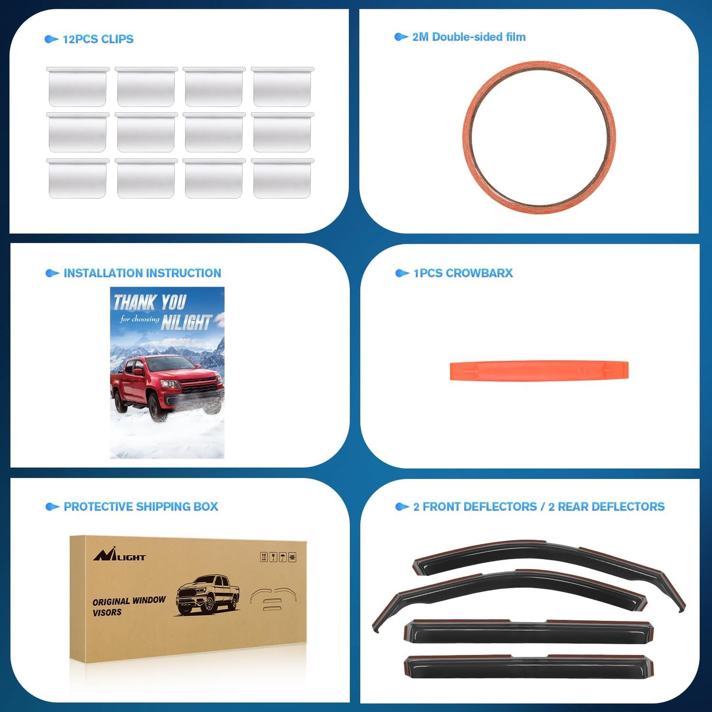 Nilight in Channel Rain Guards for Jeep Grand Cherokee L 2021 2022 2023 2024 Window Deflectors, Vent Window Visors-4PCS