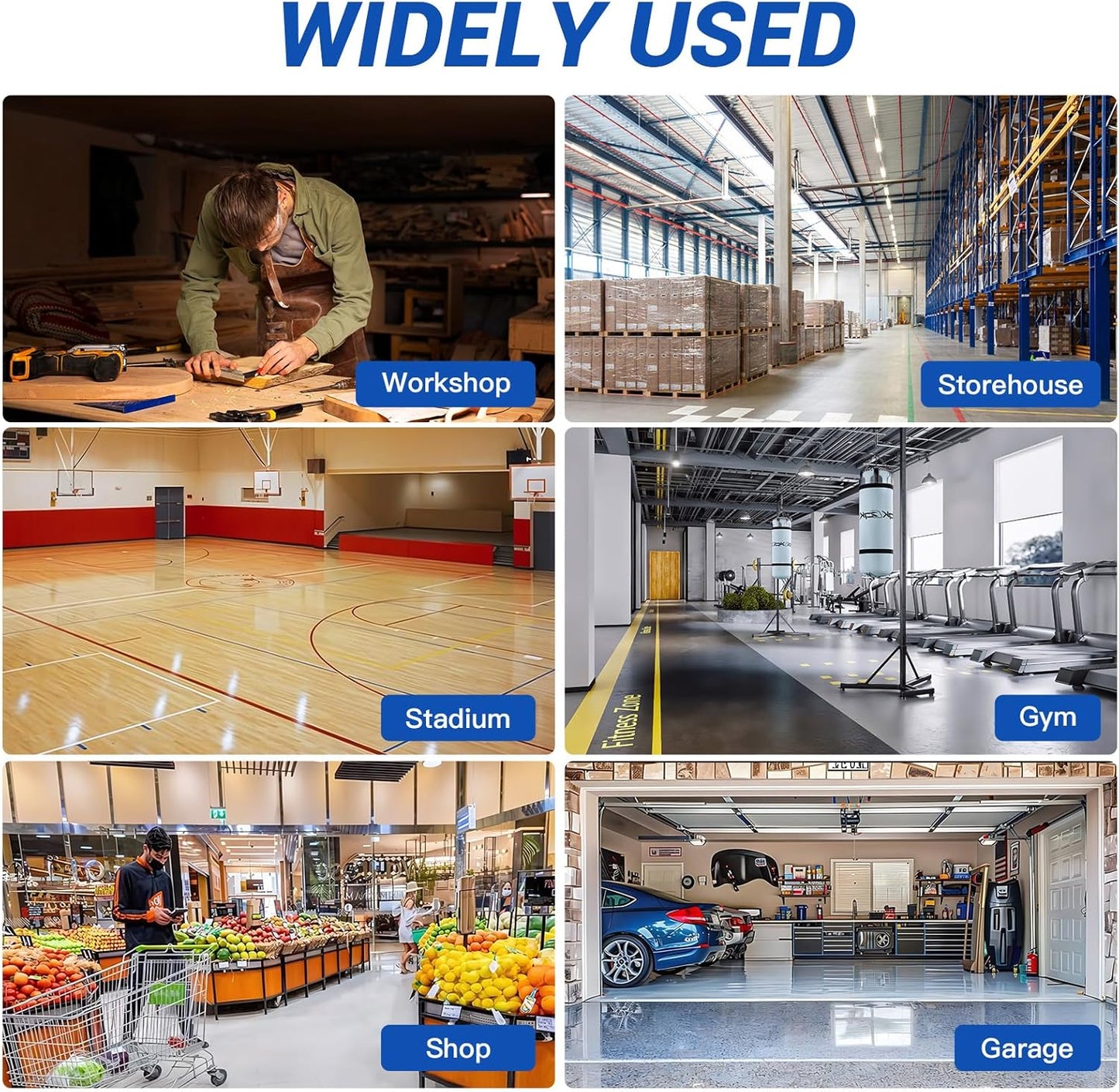 JTT LED Linear High Bay Light, 5000K Daylight 150W 21000LM Shop Light Commercial 360° Adjustable Tilt Hanging LED High Bay Shop Lighting Fixtures for Garage Warehouse Workshop Store, ETL 2-Pack