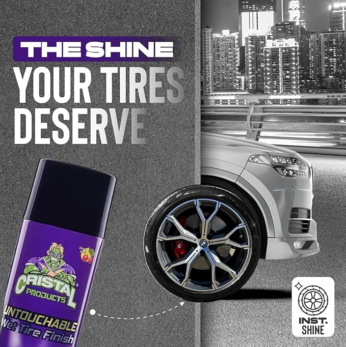 Untouchable Tire Shine Spray – Long-Lasting Wet Tire Finish for Deep Gloss & Protection – Waterproof Tire Shine, Easy Application, Premium Tire Cleaner Shine 8oz (2PK)