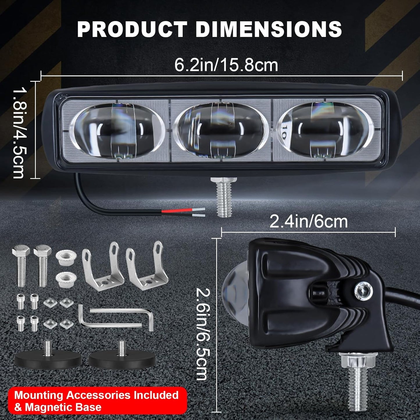 2Pcs Forklift Safety Light Red, 30W Straight Line Forklift and AGV Safety Indicator Warehouse Hazardous Area Warning Light for Warehouse and Industrial Use (DC 10-100V)