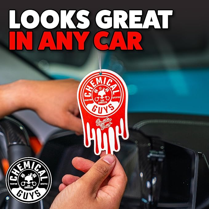 Chemical Guys Hanging Air Fresheners - Signature Scent for Cars, Trucks, SUVs, RVs, Home, Office, Work, Dorm Room, & More - 12 Pack - AIR40704