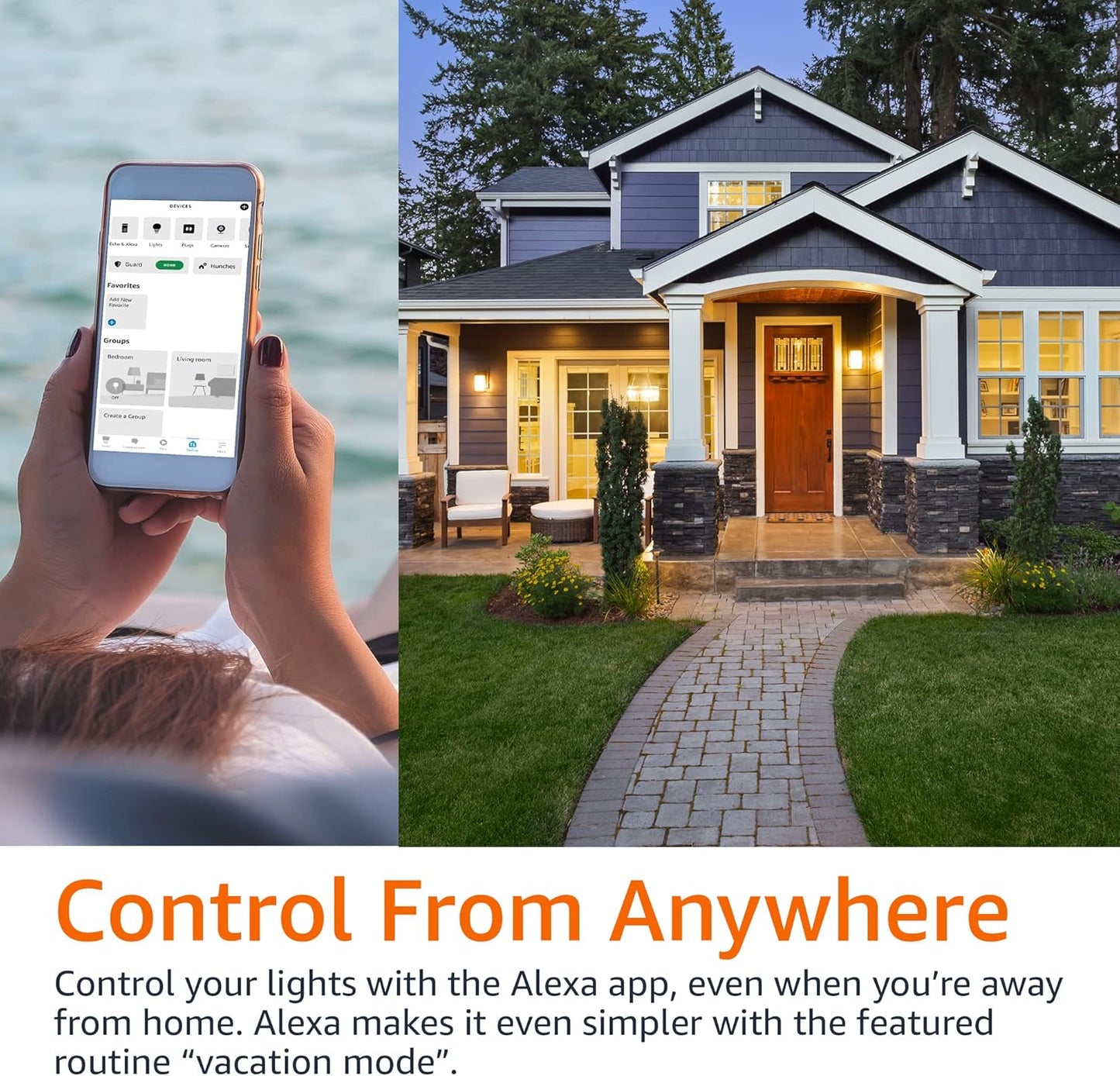 Amazon Basics Smart BR30 LED Light Bulb, Dimmable Soft White (2700K), 9W (60W Equivalent), 800LM, Works with Alexa Only, 2.4 GHz Wi-Fi, No Hub Required, 4 Pack