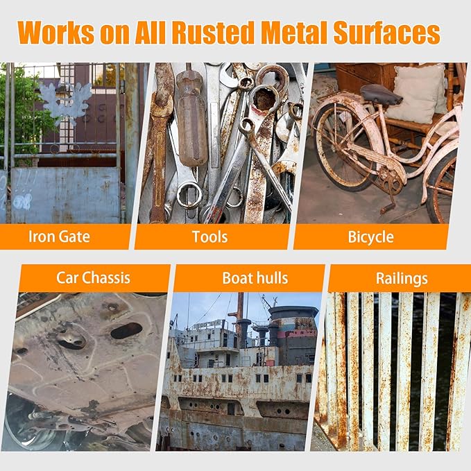 Rust Converter Paint Gray 35oz – 2-in-1 Rust Proof Paint & Metal Primer, Anti Rust Coating, Rust Prevention Coating, Car Rust Treatment, Metal Rust Inhibitor, Rust Remover for Auto & Tools