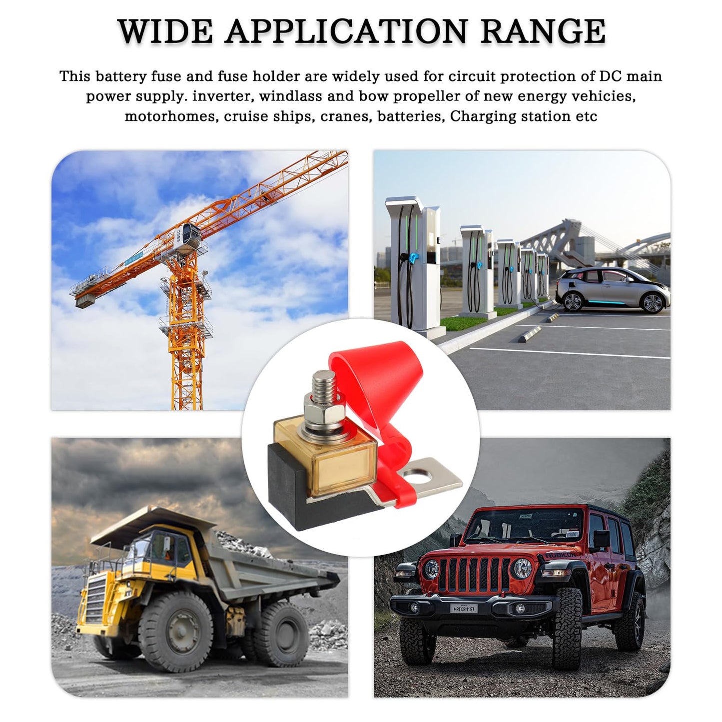 MRBF Terminal Fuse Block 90 AMP Marine Rated Battery Fuses 58V DC Max IP66 Waterproof Fuse Holder 90A