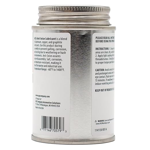 AGS Automotive Solutions Brush Top Can Thread-Magic Anti-Seize Lubricant for Bolts and Screws, 4 oz, High Temperature, Automotive, Home, Shop Lubricant