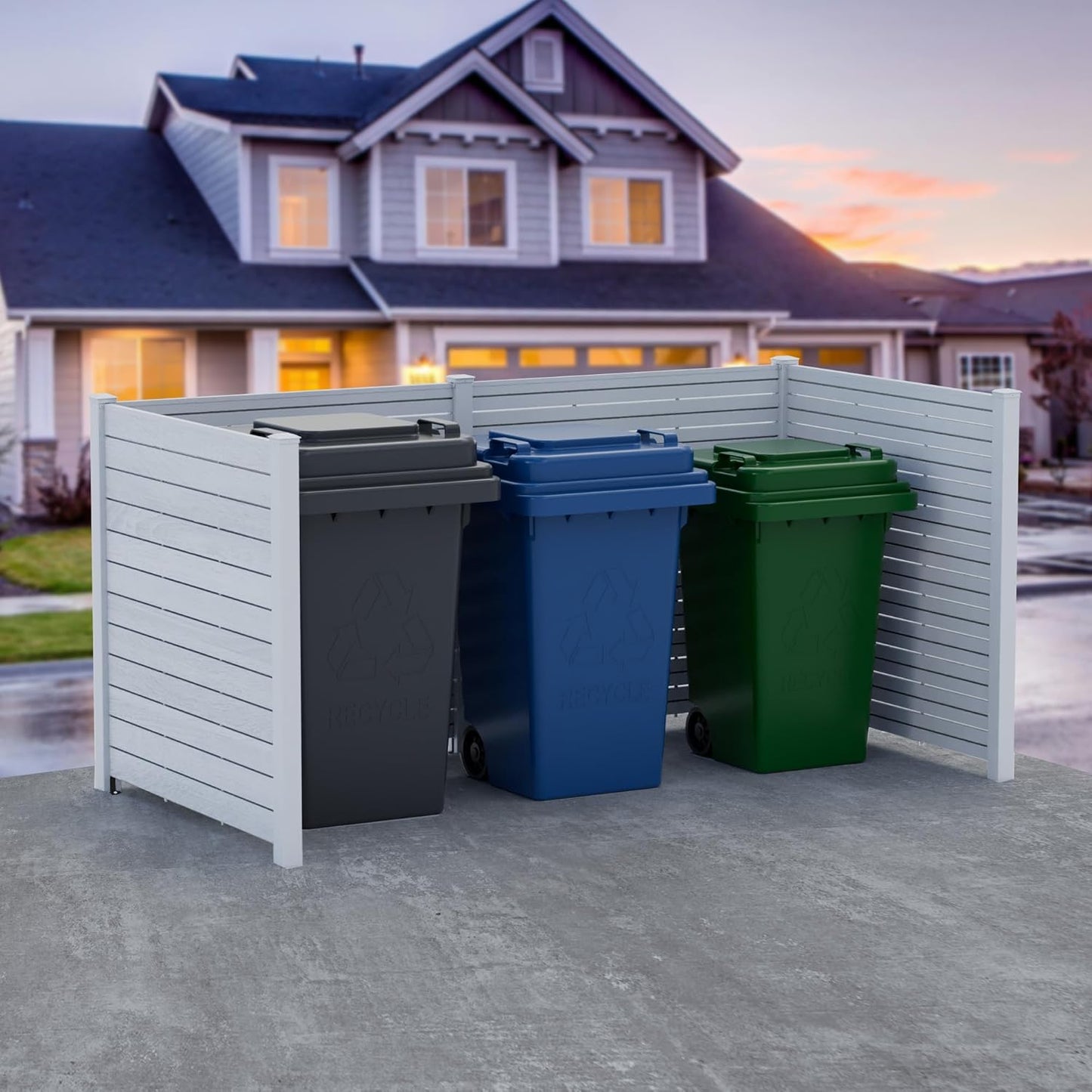 Kozyard Ground Mounting Kit for 4-Panel Privacy Screens – Perfect for Securing to Concrete – Helps Hide Clutter and Keep Your Outdoor Space Neat – Fits Both White & Black Panels