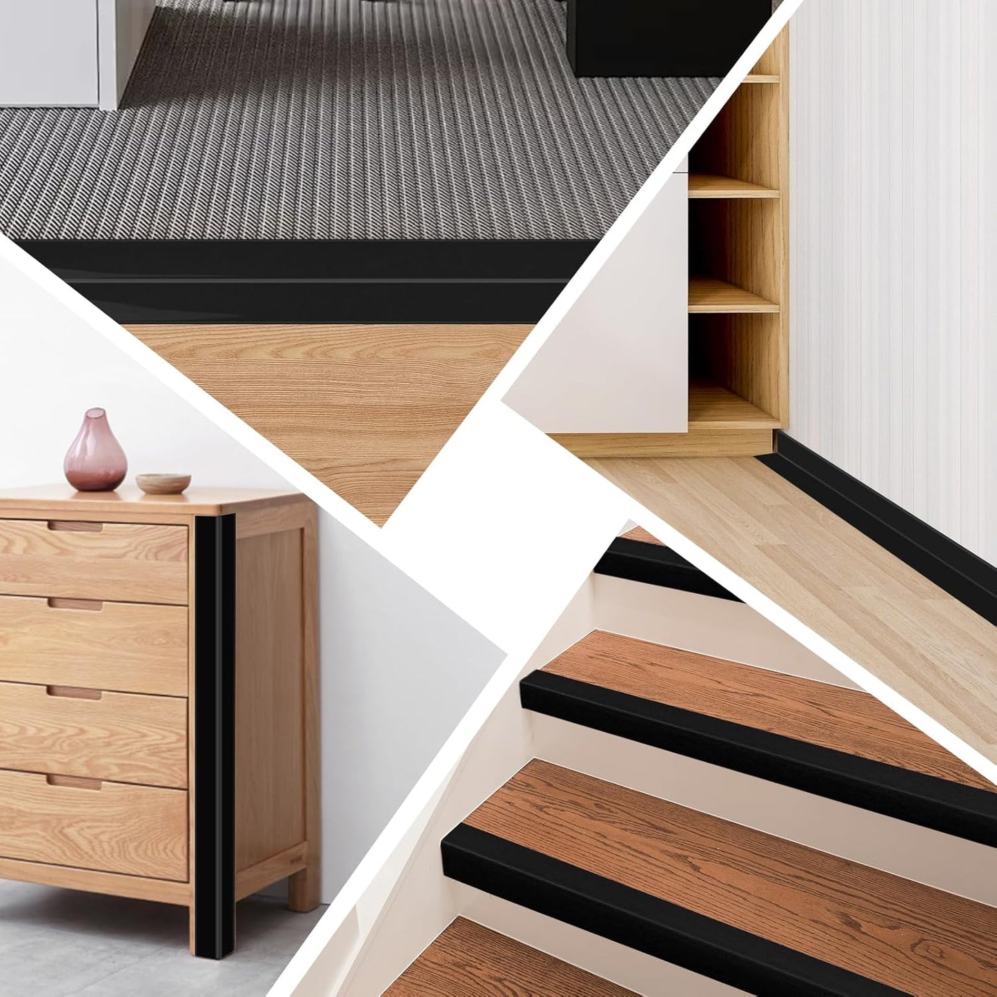 Wall Corner Protector Moulding Trim Peel and Stick Wall Corner Guards Trim Flexible Self Adhesive Edge Protector Moulding, 2.4 in x 40 Ft, Black