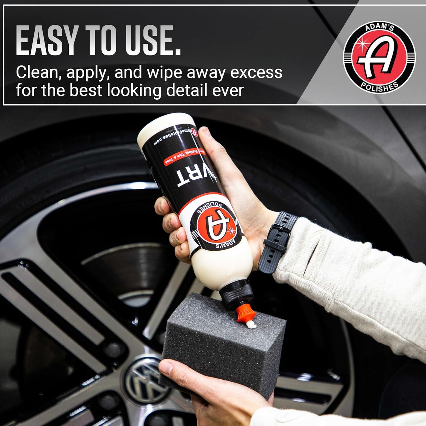 Adam's Polishes Silica Infused VRT Tire & Trim Dressing - Durable UV Protection and Water Repellent - Leaves a Crisp Freshly Detailed Look - Dress Tires or Trim Without Worry of Slinging (New 16 oz)