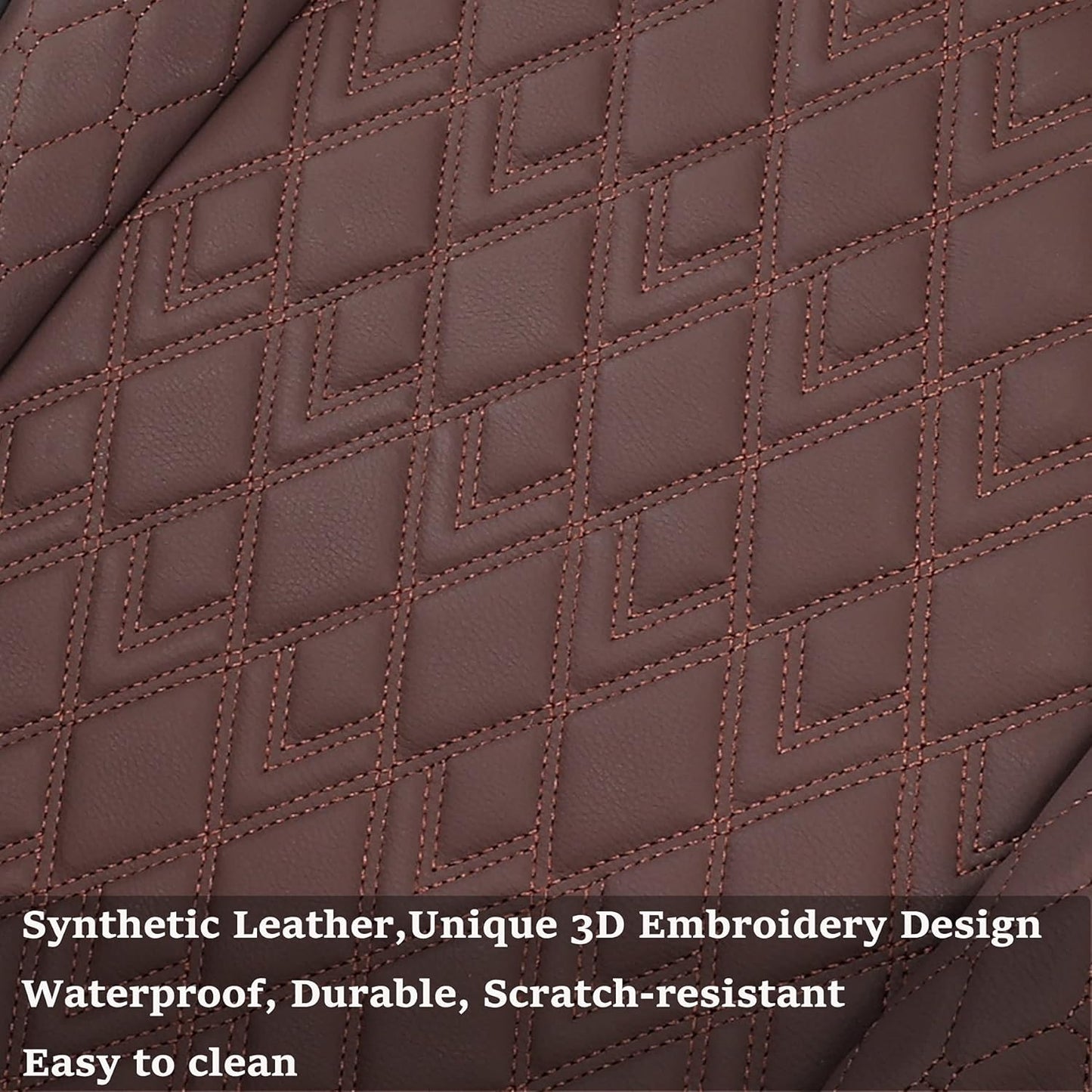 JOJOBAY Car Seat Covers for Dodge Ram 2 Pcs Front,Fit Ram 2009-2025 1500/2500/3500 Pick-up Truck,Crew,Regular,Quad,Mega Cab,Waterproof Leather Seat Covers Protectors(2PCS Front,Black-Brown)