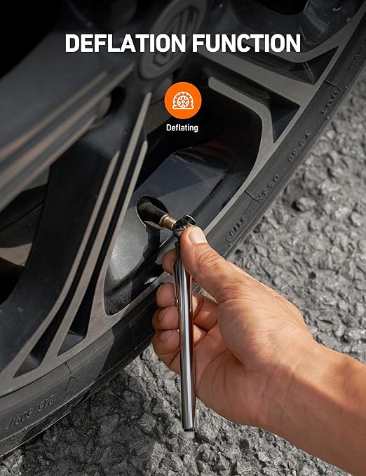 AstroAI Pencil Tire Pressure Gauge (10-75PSI,100PSI,120PSI), Valve Caps with Case, Stainless Steel Body, and Metal Made Nozzle 3 Measurements for Cars, Bikes, Vehicles