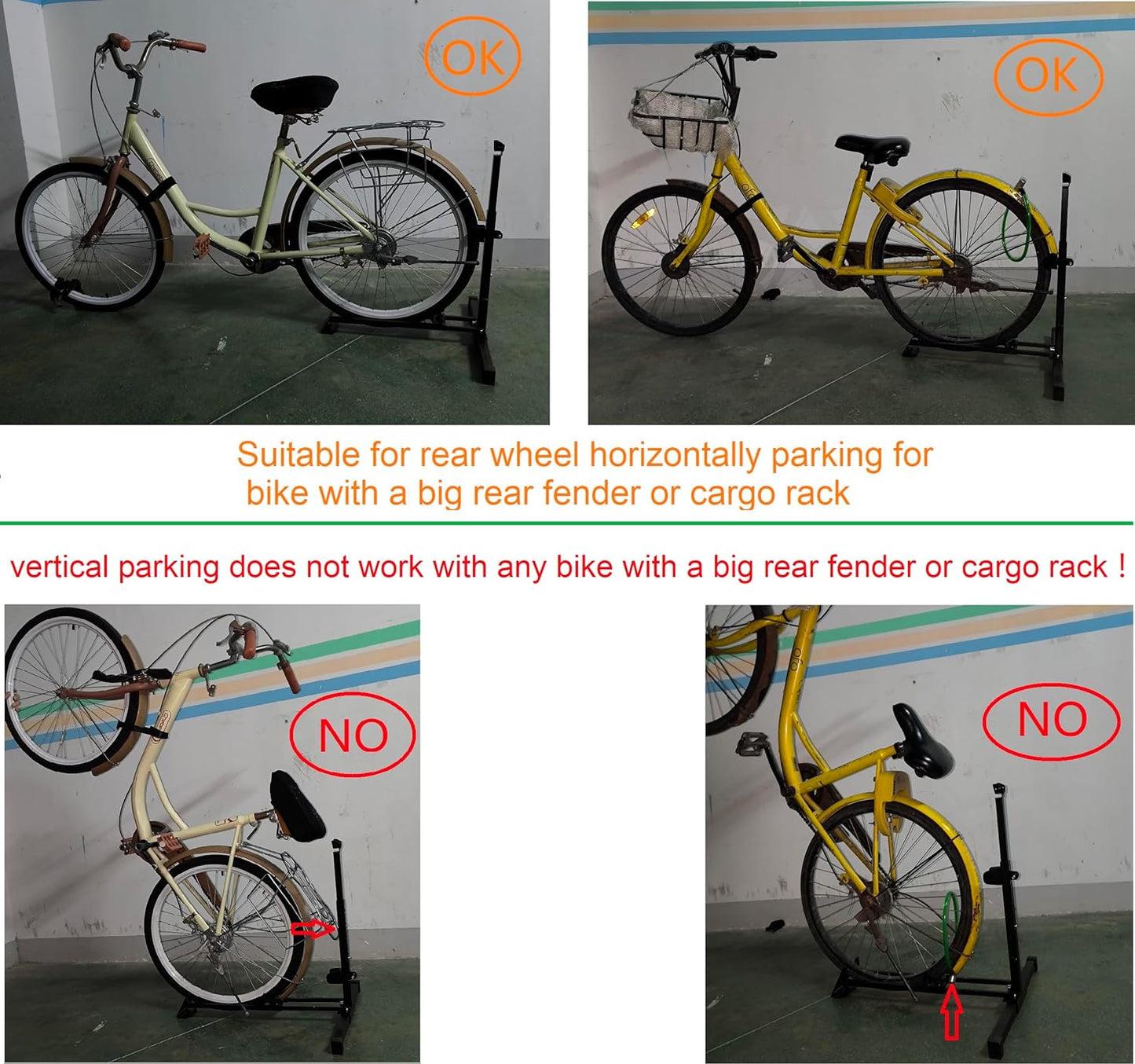 Foozet Bike Stand,Vertical Bike Rack Garage,Space-Saving Rack with Adjustable for Garage & Apartment, Bike Storage for Indoor Storage (1 pack)