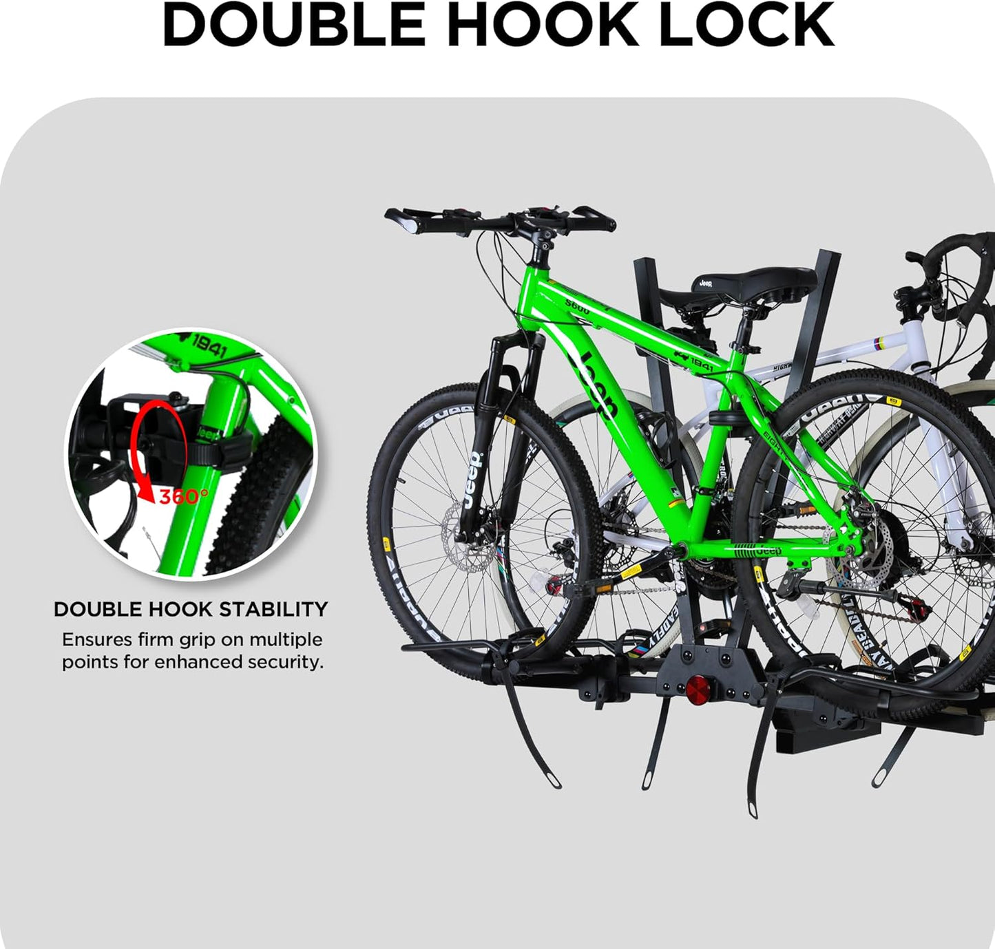 Young Hitch Mounted 2-Bike Rack with Two Posts for Standard, Mountain, Fat Tire Bikes, fit Car, SUV, Van, RV, Trailer, 200 lbs. Capacity