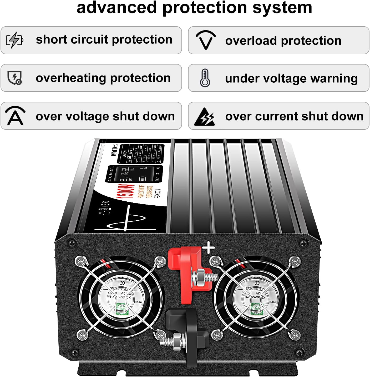 Xijia 1500W (Peak Power 3000W) Pure Sine Wave Inverter DC 36v to 120v Inverter 60HZ Solar Converter for Home Use,RV, Camping, Boat,Outdoor (DC36V (Range 30V-45V) 1500W)