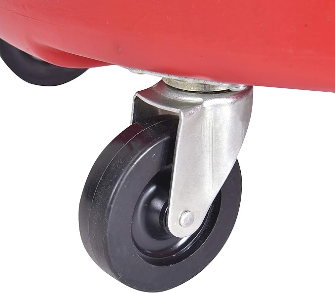 8 Gallon Portable Oil Drain,Industrial Fluid Oil Drain Tank With Wheels and Adjustable funnel height. Red