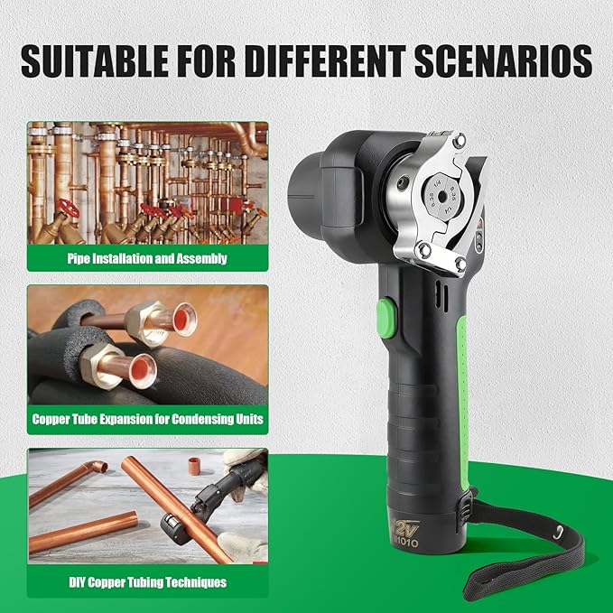 Super Stars Power Flaring Tool Kit ST-E800 - Cordless 45 Degree Automatic Flaring Tool for HVAC Copper Aluminum Tubing R410A R32