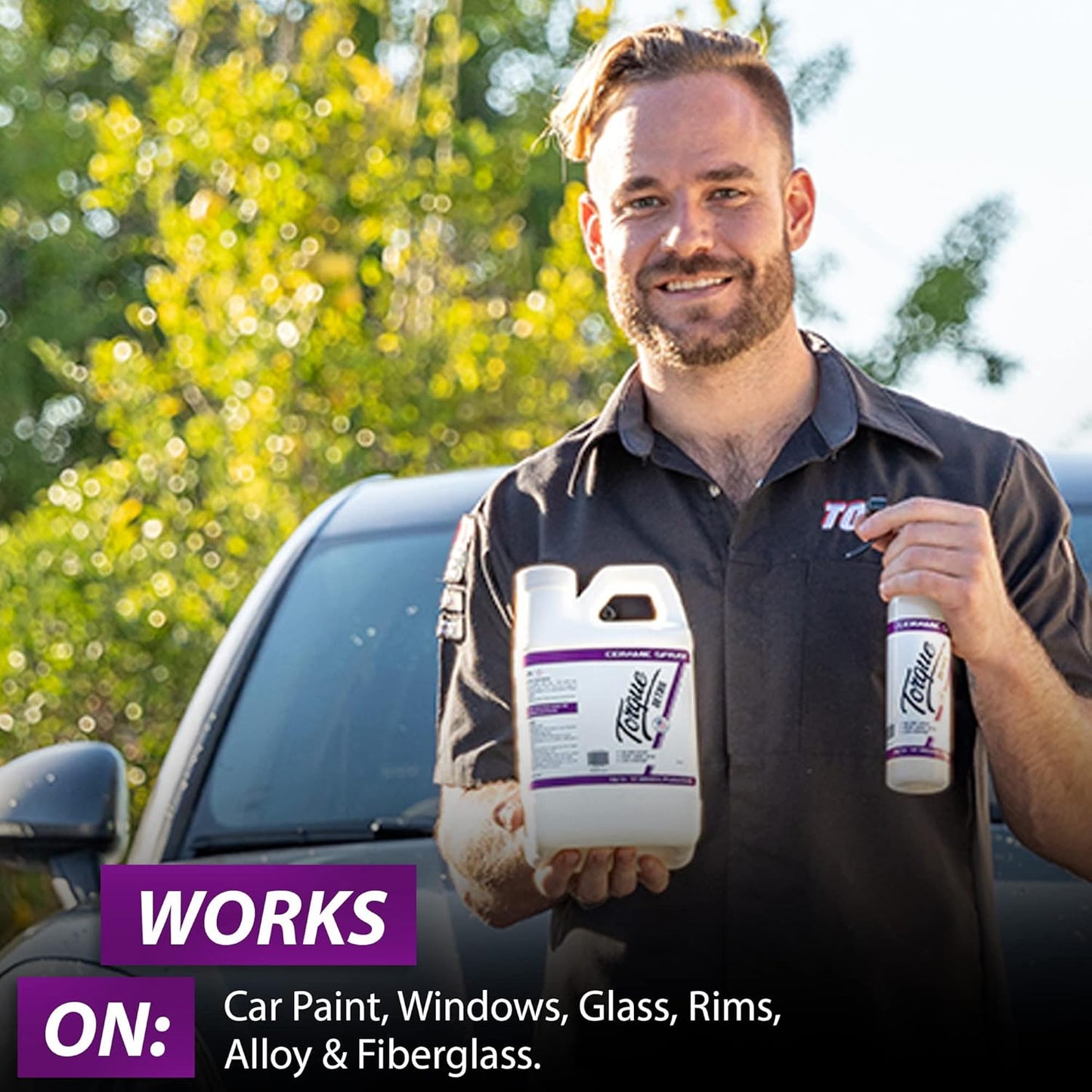 Torque Detail Ceramic Spray - Easy to Apply, Ceramic Coating Spray - Proprietary Silica Formula (Nano SiO2) Seals & Shields Car’s Clear Coat - Hydrophobic Protection & High-Gloss Shine (8 oz)