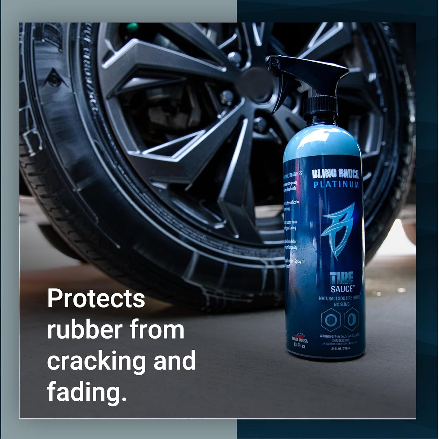 Platinum Tire Sauce, Natural Look Tire Shine for Cars, Trucks, SUVs, 24oz.