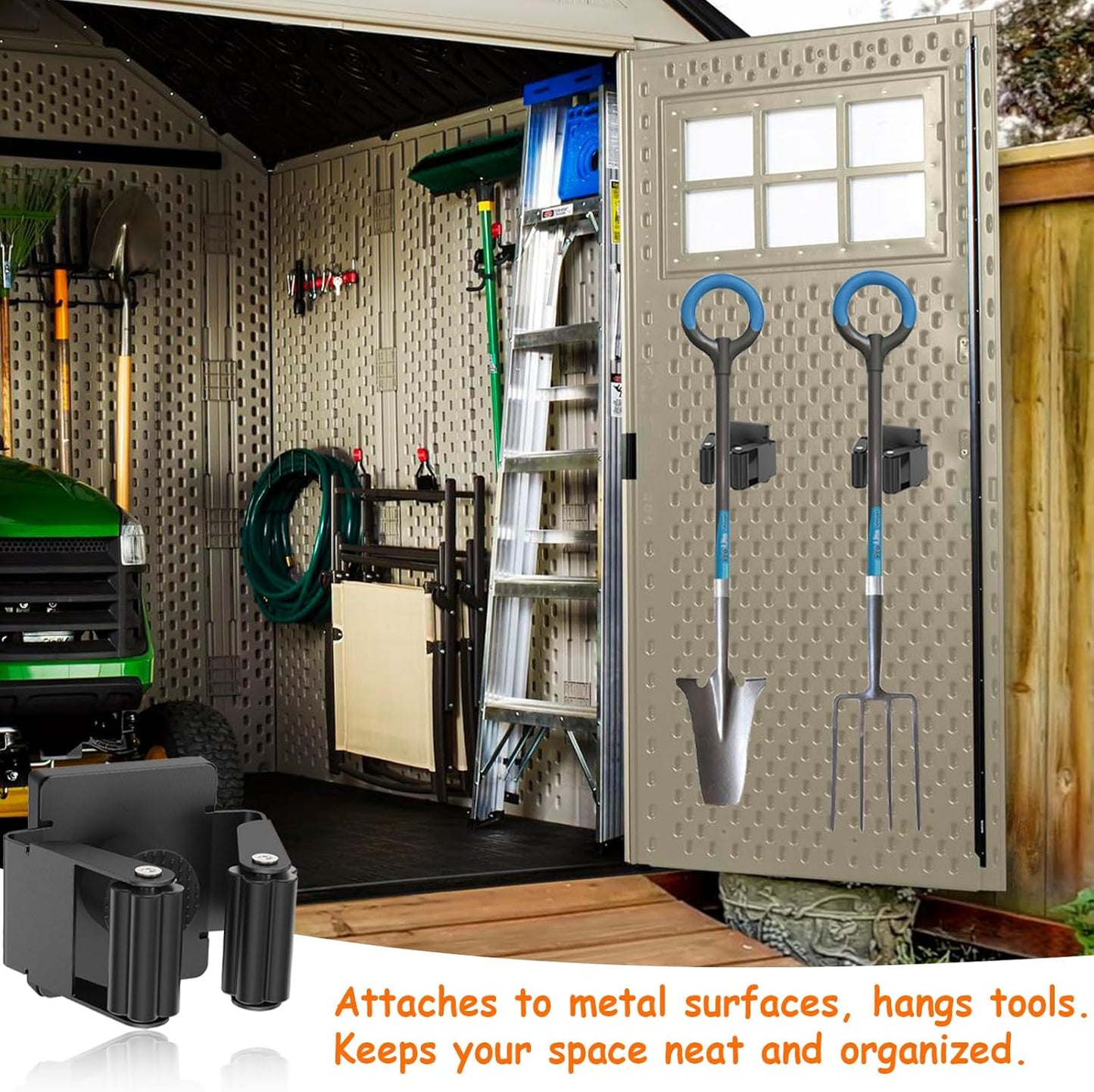 4 Pack Strong Magnetic Mop Broom Holder, Heavy Duty Magnetic Broom Mop Hanger for Cleaning Tools, Wall Mounted Mop Broom Holder for Laundry Garage Kitchen Workshops Shed