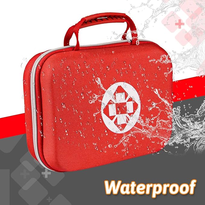 299PCS First Aid Kit Portable Red Camping Essentials Multiple Purpose Survival Kits Plus Case Emergency Set Outdoor Backpacking Gear Suitable for Hiking School Car Home YIDERBO