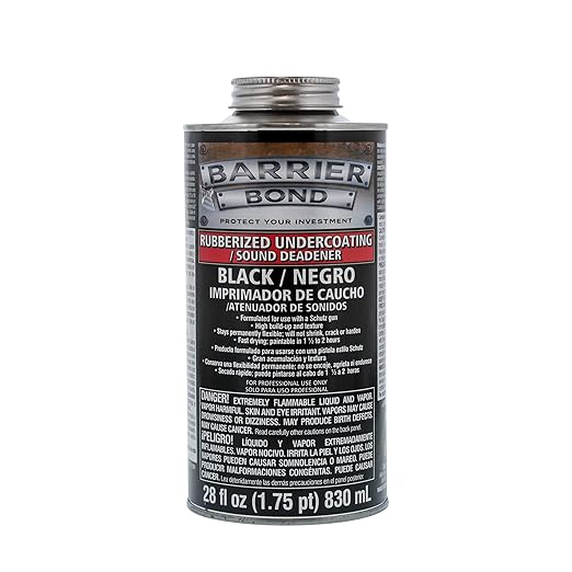 Barrier Bond - Rubberized Undercoating Sound Deadener, 28oz Can, Black, Spray-On Undercoating for Vehicles