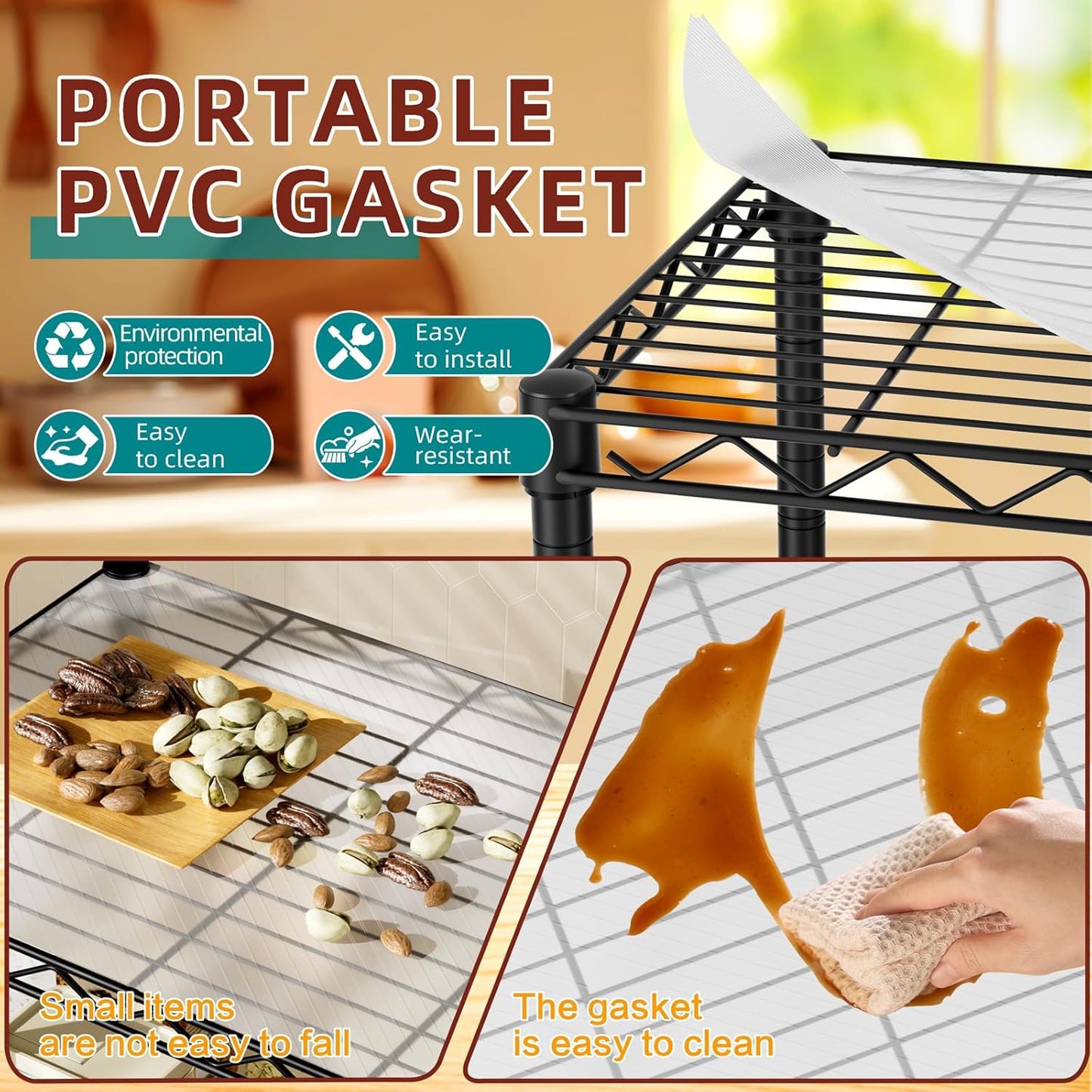 SINGAYE 3 Small Wire Shelves Kitchen Pantry Close Home Organizers and Storage Bathroom Shelf Laundry Room Organization Adjustable Book Metal Garage Shelving Unit